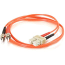 C2G-1m SC-ST 62.5-125 OM1 Duplex Multimode Fiber Optic Cable (TAA Compliant) - Orange - American Tech Depot