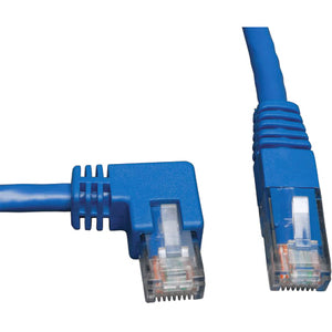 Tripp Lite 3ft Cat6 Gigabit Molded Patch Cable RJ45 Left Angle to Straight M-M Blue 3' - American Tech Depot