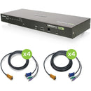 IOGEAR 8-Port USB PS-2 Combo VGA KVM Switch with PS-2 KVM Cables