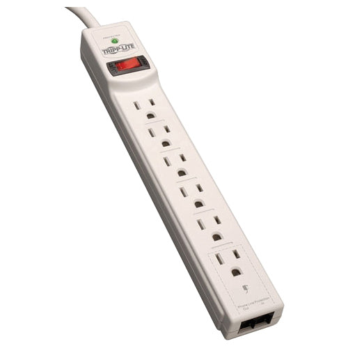 Tripp Lite Surge Protector Power Strip 6 Outlet RJ11 8' Cord 990 Joules - American Tech Depot