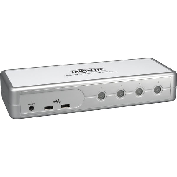 Tripp Lite 4-Port Desktop Compact DVI-USB KVM Switch w- Audio & Cables - American Tech Depot