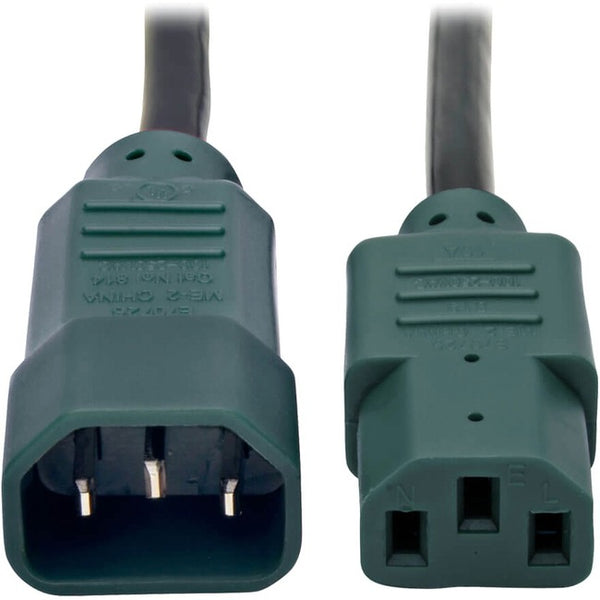 Tripp Lite 4ft Computer Power Cord Extension Cable C14 to C13 Green 10A 18AWG 4' - American Tech Depot