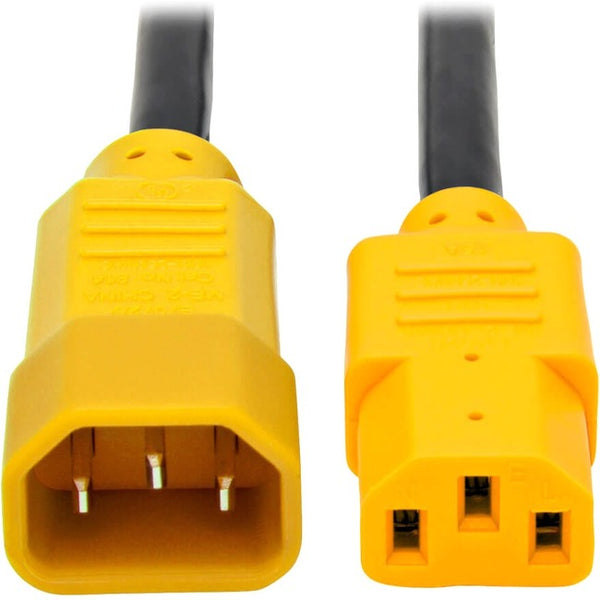 Tripp Lite 6ft Power Cord Extension Cable C14 to C13 Heavy Duty Yellow 15A 14AWG 6' - American Tech Depot