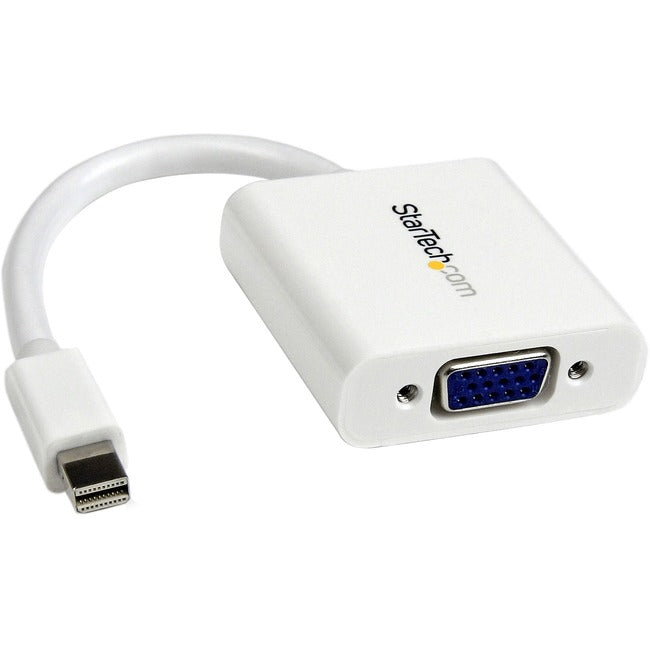 StarTech.com Mini DisplayPort to VGA Adapter - White - 1080p - Thunderbolt to VGA Monitor Adapter - Mini DP to VGA Converter - American Tech Depot