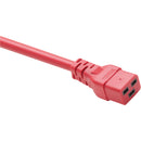 Unirise Usa, Llc Power Cord C19 - C20, 12awg, 20amp, 250v, Heavy Duty Sjt Jacket, Red, 8ft, C19 -