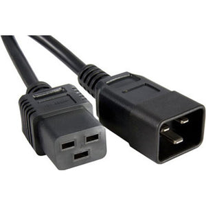 Unirise Usa, Llc Power Cord C19 - C20, 12awg, 20amp, 250v, Heavy Duty Sjt Jacket, Black, 2ft, C19