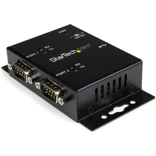 StarTech.com USB to Serial Adapter - 2 Port - Wall Mount - Din Rail Clips - Industrial - COM Port Retention - FTDI - DB9 - American Tech Depot