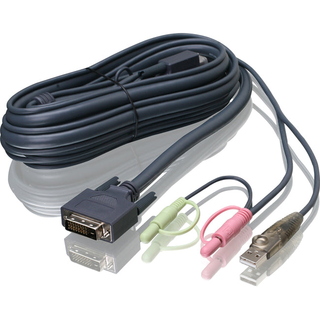 IOGEAR 10ft (3m) Single Link DVI-D USB KVM Cable - American Tech Depot