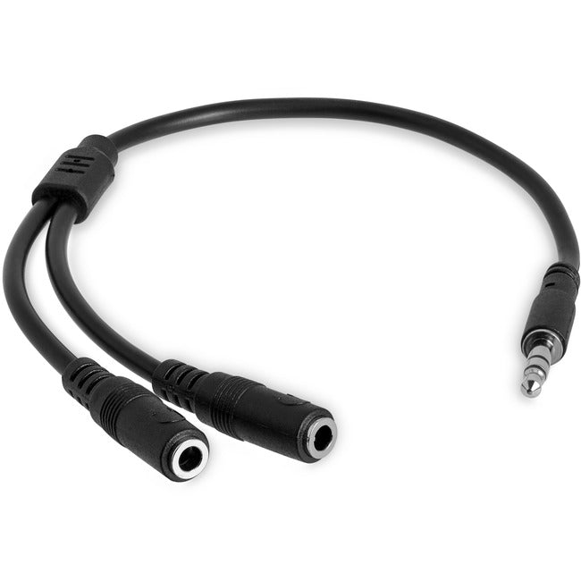 StarTech.com Slim Stereo Splitter Cable - 3.5mm Male to 2x 3.5mm Female - American Tech Depot