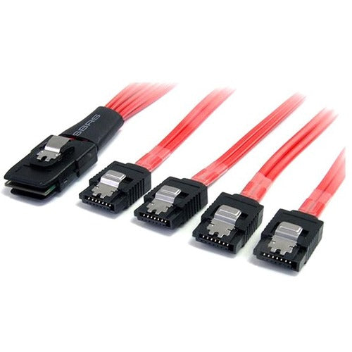 StarTech.com 1m Serial Attached SCSI SAS Cable - SFF-8087 to 4x Latching SATA - American Tech Depot