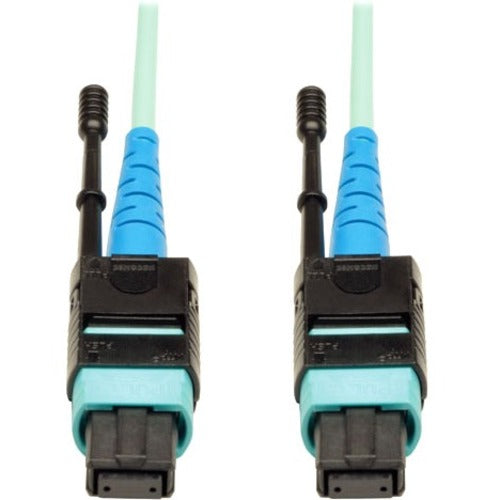Tripp Lite 5M MTP - MPO Patch Cable 24 Fiber 100GbE Aqua OM3 Plenum 16ft 16' 5 Meter - American Tech Depot