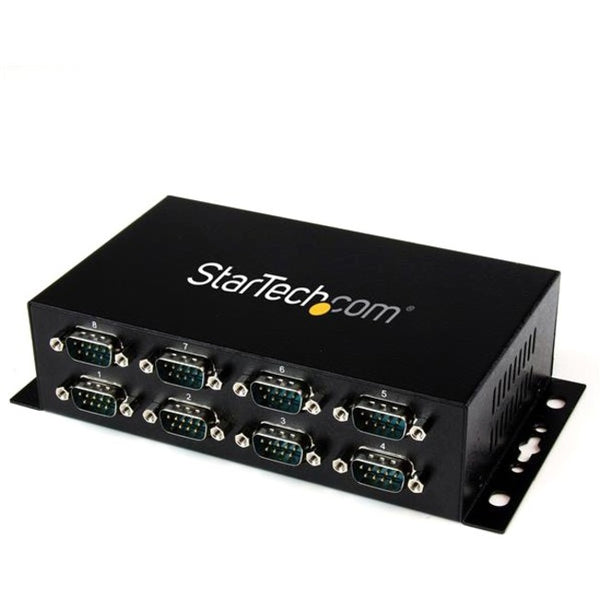 StarTech.com USB to Serial Adapter Hub - 8 Port - Industrial - Wall Mount - Din Rail - COM Port Retention - FTDI USB to RS232 - American Tech Depot