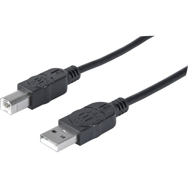 Manhattan Hi-Speed USB 2.0 A Male to B Male Device Cable, 6', Black - American Tech Depot