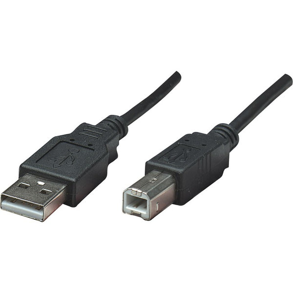 Manhattan Hi-Speed USB 2.0 A Male to B Male Device Cable, 10', Black