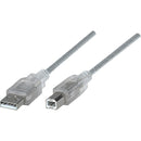 Manhattan Hi-Speed USB 2.0 A Male to B Male Device Cable, 6', Translucent Silver - American Tech Depot