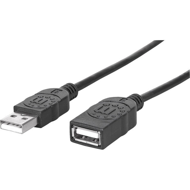 Manhattan Hi-Speed USB 2.0 A Male to A Female Extension Cable, 6', Black - American Tech Depot