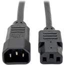 Tripp Lite 2ft Computer Power Cord Extension Cable C14 to C13 10A 18AWG 2' - American Tech Depot