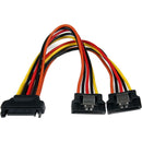 StarTech.com 6in Latching SATA Power Y Splitter Cable Adapter - M-F