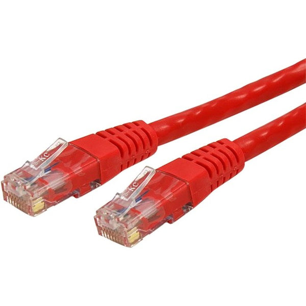 StarTech.com 100ft CAT6 Ethernet Cable - Red Molded Gigabit CAT 6 Wire - 100W PoE RJ45 UTP 650MHz - Category 6 Network Patch Cord UL-TIA - American Tech Depot