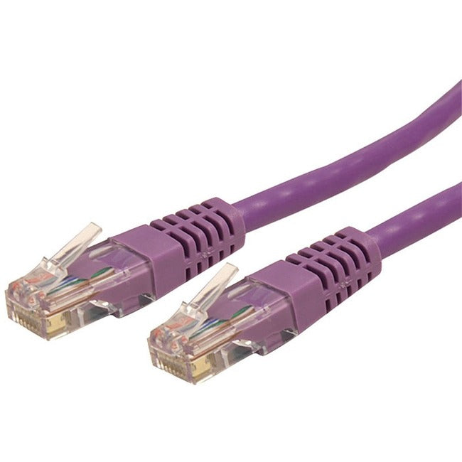 StarTech.com 10ft CAT6 Ethernet Cable - Purple Molded Gigabit CAT 6 Wire - 100W PoE RJ45 UTP 650MHz - Category 6 Network Patch Cord UL-TIA - American Tech Depot