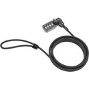 Universal Laptop Security Cable T-bar - With 4 dial Combination Lock