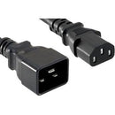 Unirise Power Cord C13-C20 15amp 250V SJT 14-3 AWG Black 2 ft
