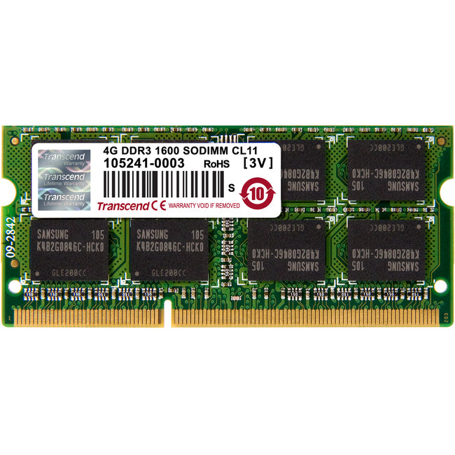 Transcend 4GB DDR3 1600 SO-DIMM CL11 2Rx8 - American Tech Depot