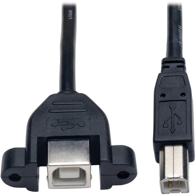 Tripp Lite 1ft Panel Mount USB 2.0 Extension Cable USB B to Panel Mount B Male - Female - American Tech Depot