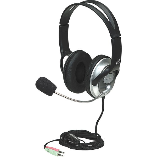 Manhattan Classic Stereo Headset with Flexible Microphone Boom - American Tech Depot