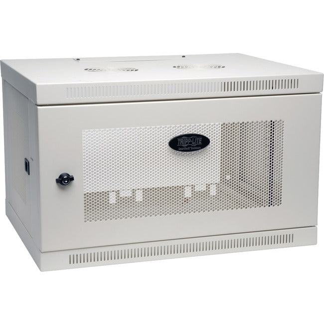 Tripp Lite 6U Wall Mount Rack Enclosure Server Cabinet Wallmount Doors Sides White - American Tech Depot