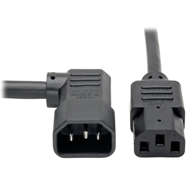 Tripp Lite 6ft Power Cord Extension Cable Right Angle C14 to C13 Heavy Duty 15A 14AWG 6' - American Tech Depot
