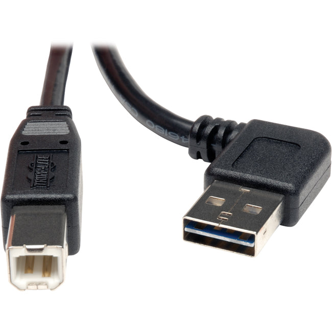 Tripp Lite 3ft USB 2.0 High Speed Cable Reversible Right - Left Angle A to B M-M - American Tech Depot