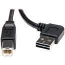 Tripp Lite 6ft USB 2.0 High Speed Cable Reversible Right - Left Angle A to B M-M - American Tech Depot