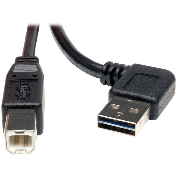 Tripp Lite 6ft USB 2.0 High Speed Cable Reversible Right - Left Angle A to B M-M - American Tech Depot