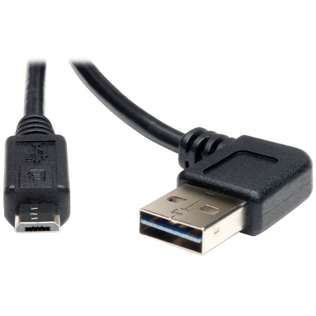 Tripp Lite 3ft USB 2.0 High Speed Cable Reversible Right-Left Angle A to Micro B M-M - American Tech Depot