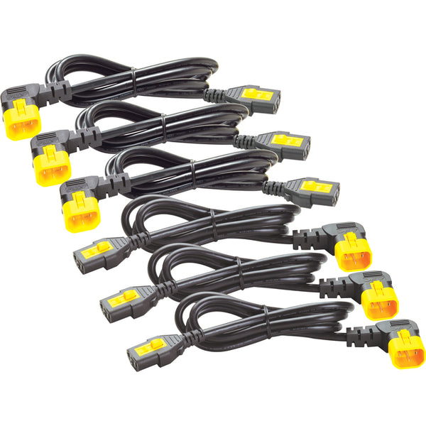 APC by Schneider Electric Power Cord Kit (6 ea), Locking, C13 to C14 (90 Degree), 1.2m, North America - American Tech Depot