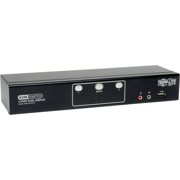 Tripp Lite 2-Port Dual Monitor DVI KVM Switch with Audio and USB 2.0 Hub, Cables included - American Tech Depot