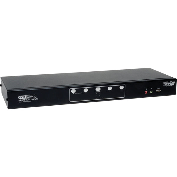 Tripp Lite 4-Port Dual Monitor DVI KVM Switch with Audio and USB 2.0 Hub, Cables included - American Tech Depot