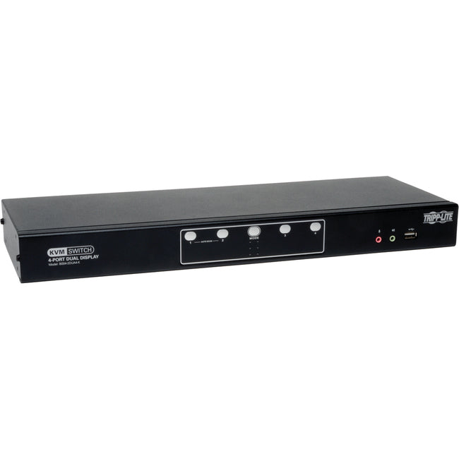 Tripp Lite 4-Port Dual Monitor DVI KVM Switch with Audio and USB 2.0 Hub, Cables included - American Tech Depot