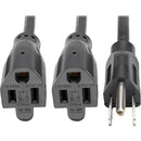 Tripp Lite 19in Power Cord Extension Y Splitter Cable 5-15P to 5-15R 13A 16AWG 18" - American Tech Depot