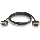 C2G 6ft Serial RS232 DB9 Cable with Low Profile Connectors M-M - In-Wall CMG-Rated