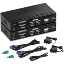 TRENDnet KVM Extension Kit, Extend Keyboard-Video-Mouse Controls, up to 100 Meters (328 ft.), Hot-Keys, Transmitter, Receiver, PS-2, VGA, TK-EX4