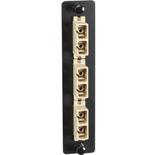 Black Box Standard Adapter Panel, Bronze Sleeves, (3) Duplex SC Pairs, Beige - American Tech Depot