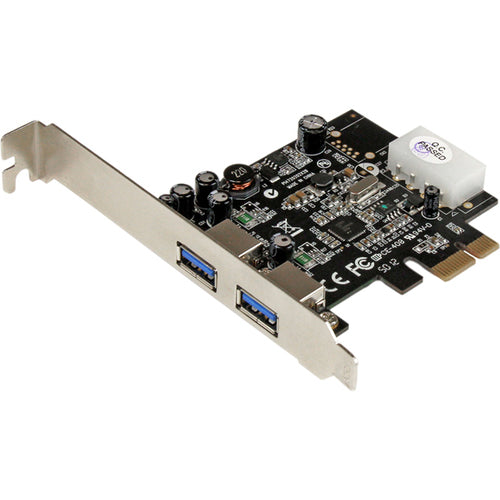 StarTech.com 2 Port PCI Express (PCIe) SuperSpeed USB 3.0 Card Adapter with UASP - LP4 Power - American Tech Depot