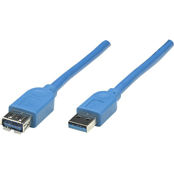 Manhattan SuperSpeed USB 3.0 A Male-A Female Extension Cable, 5Gbps, 6.5 ft (2m), Blue - American Tech Depot