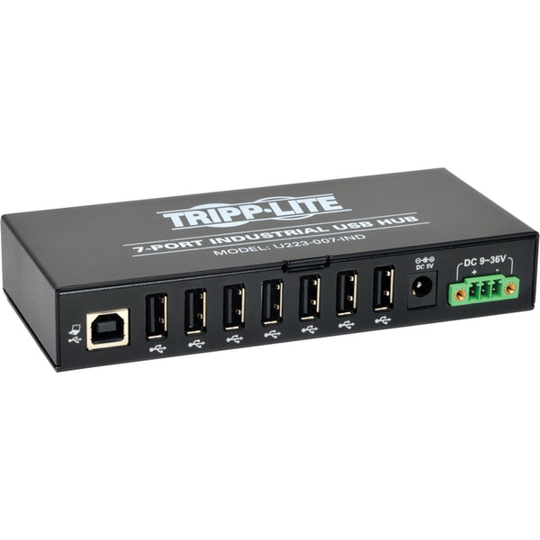 Tripp Lite 7-Port Rugged Industrial USB 2.0 Hi-Speed Hub w 15KV ESD Immunity Metal Mountable - American Tech Depot
