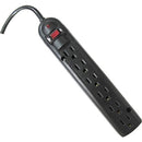 Weltron 6 Outlet Black Plastic Surge Protector w- 20ft Cord