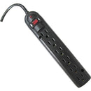 Weltron 6 Outlet Black Plastic Surge Protector w- 6ft Cord