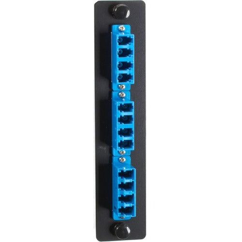 Black Box Standard Adapter Panel, Ceramic Sleeve, (6) LC Duplex Pairs, Blue - American Tech Depot