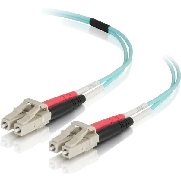 C2G 0.5m LC-LC 50-125 Duplex Multimode OM4 Fiber Cable - Aqua - 1.6ft - American Tech Depot